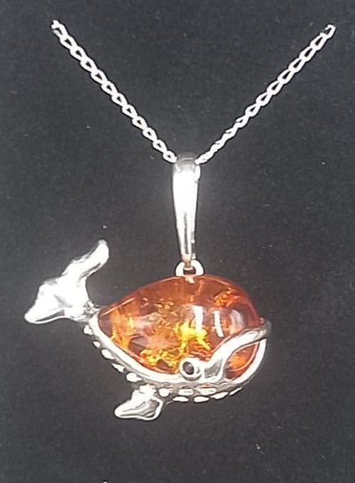 Amber Whale Pendant
