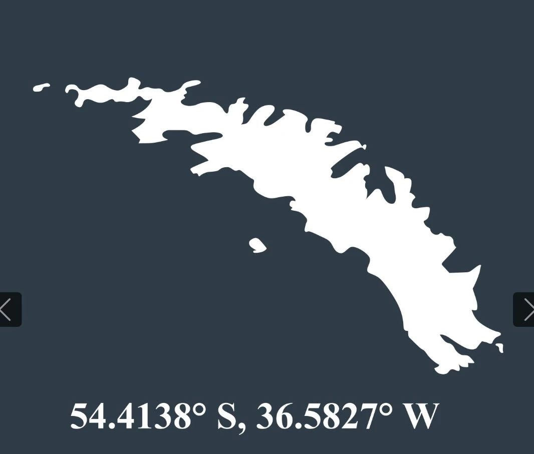 **NEW** South Georgia Map T Shirt with Coordinates