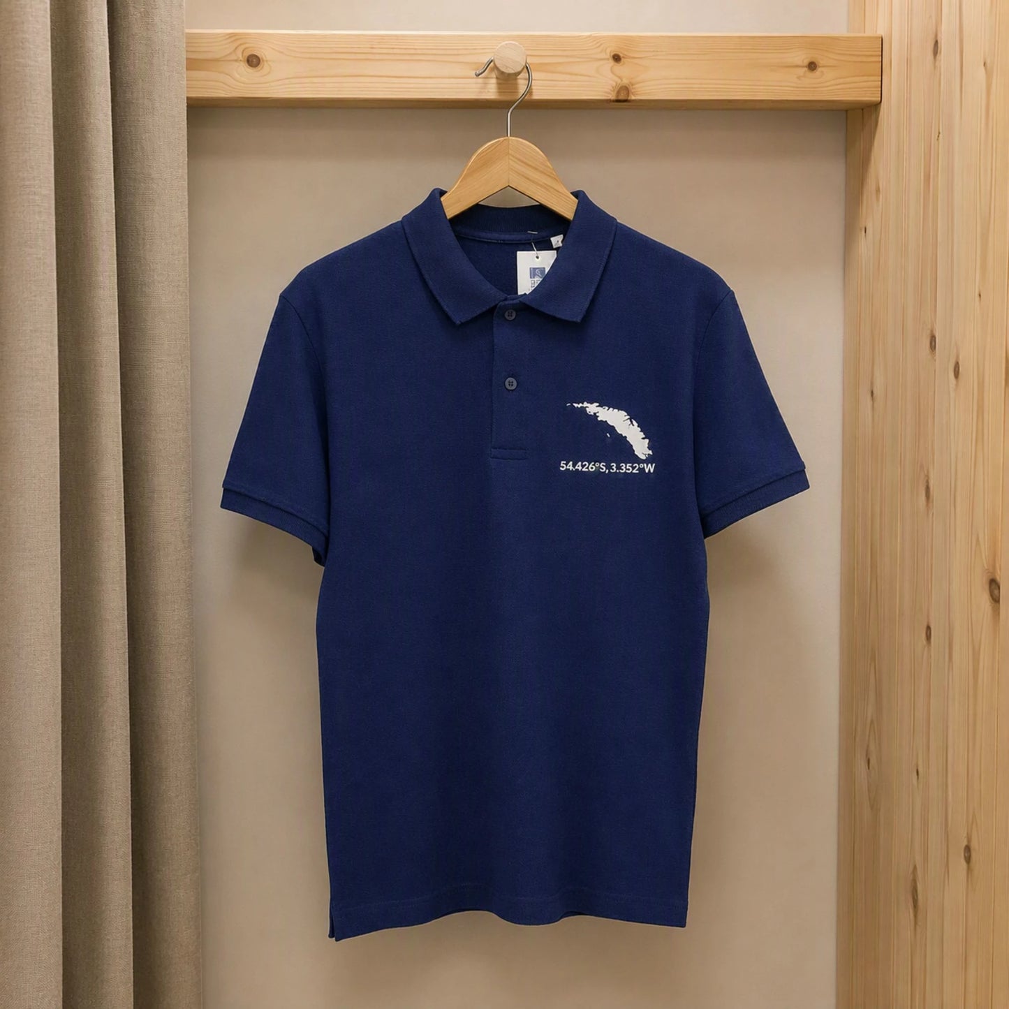 **NEW** Polo Shirt with South Georgia Map and Coordinates