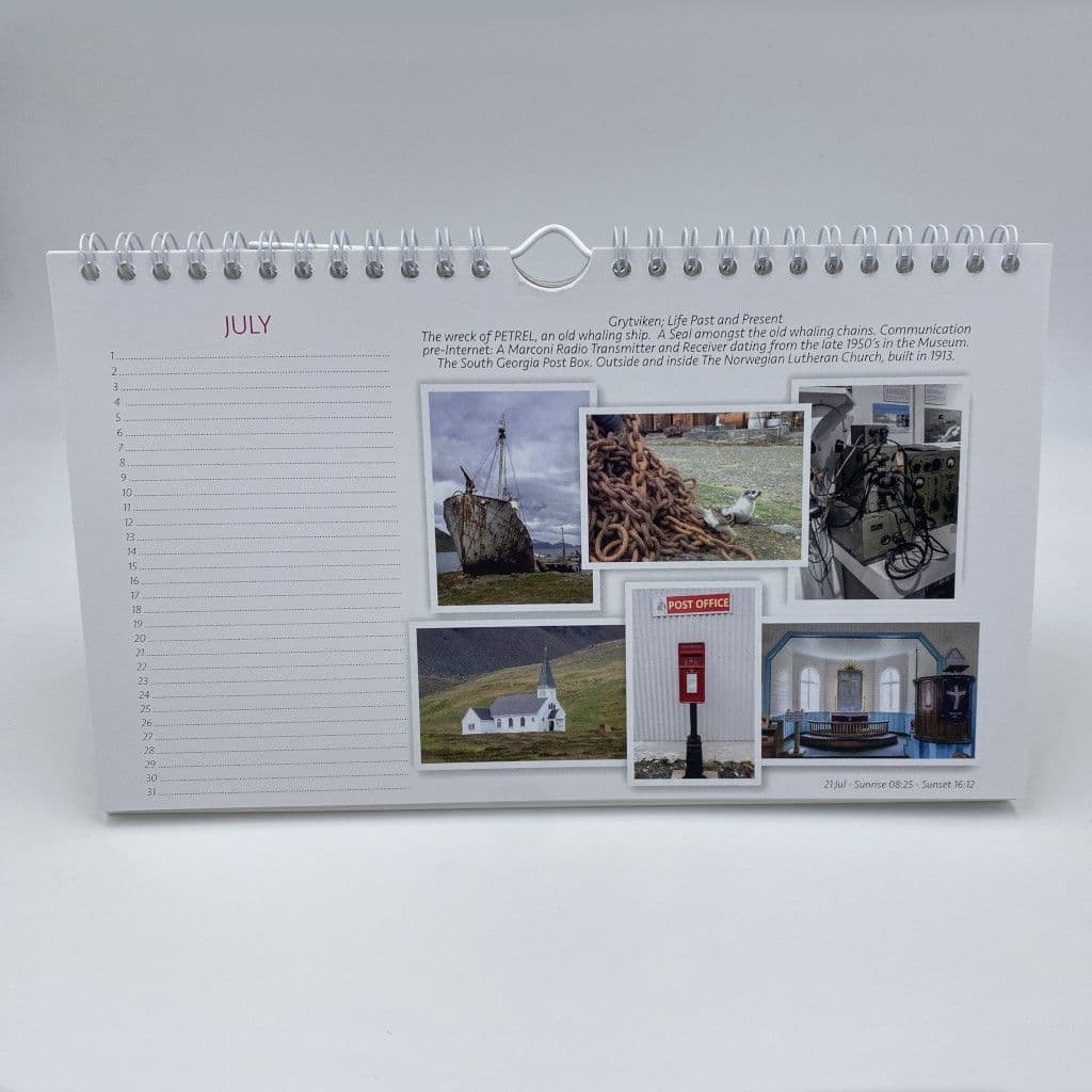SALE ** South Georgia Antarctic Isle - A5 Perennial Desk Calendar ** SALE